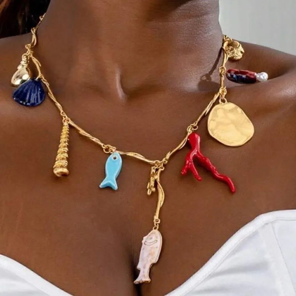 Boho vintage summer necklace M554